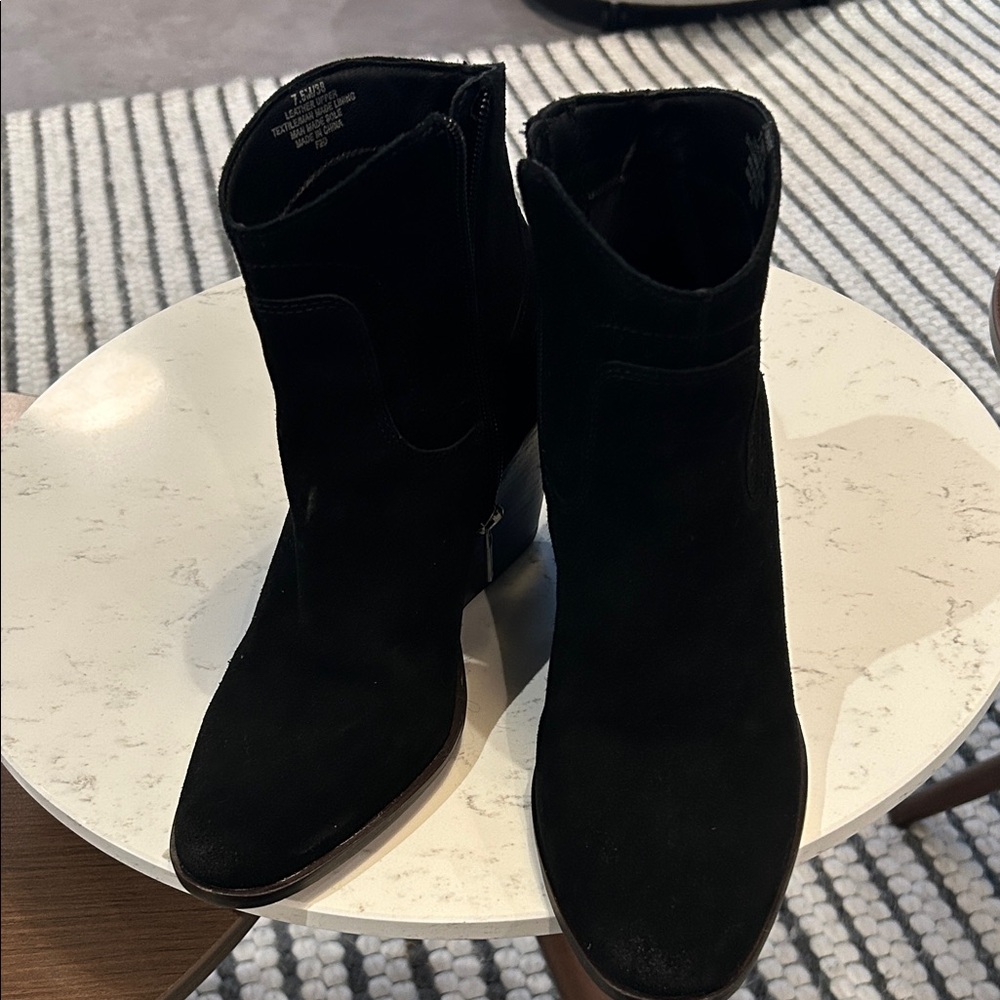 Lucky Brand Black Suede Ankle Booties